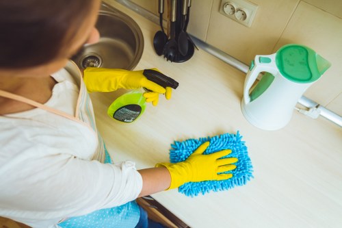 Professional deep cleaning in a Brixton home kitchen