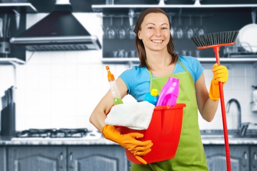 Professional office cleaners in Brixton working in a modern workspace